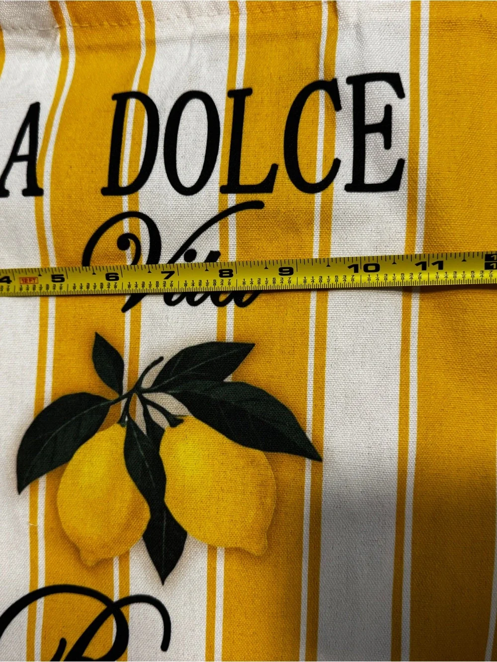 Brand New from Italy! La Dolce Vita Roma Yellow Stripe Zippered Tote Bag
